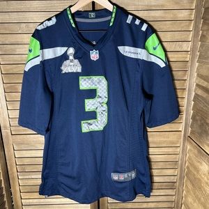 Seattle Seahawks Russel Wilson Super Bowl Patch Nike Jersey